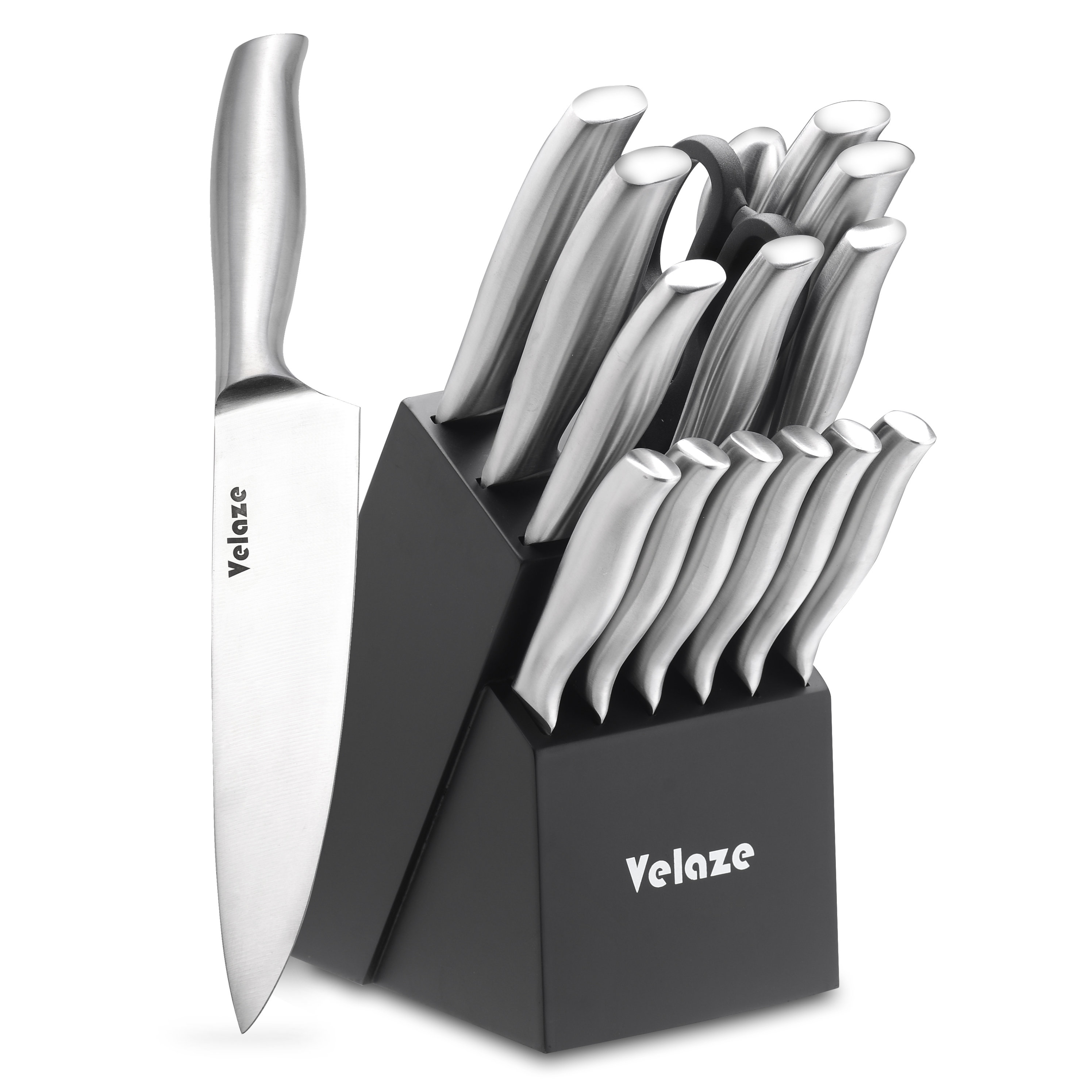 Velaze 16 Piece Stainless Steel Knife Block Set Wayfair Canada