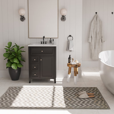 Meuble-lavabo de salle de bain avec lavabo, meuble-lavabo avec tiroir rabattable, 3 tiroirs, porte à fermeture en douceur