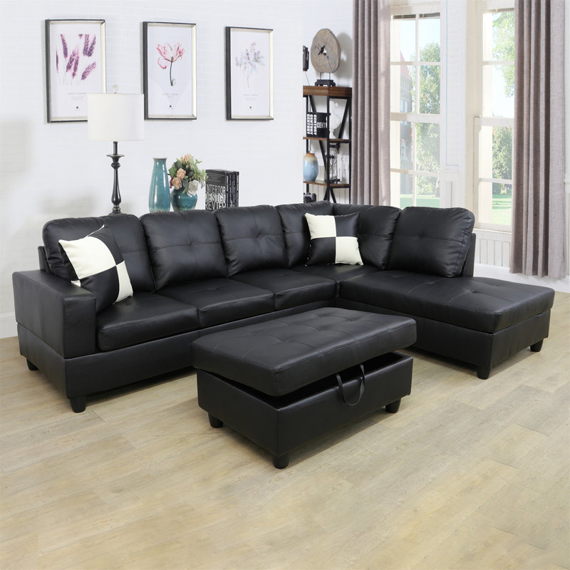 Maumee Upholstered Sectional, Right Hand Facing, Silver Light Gray