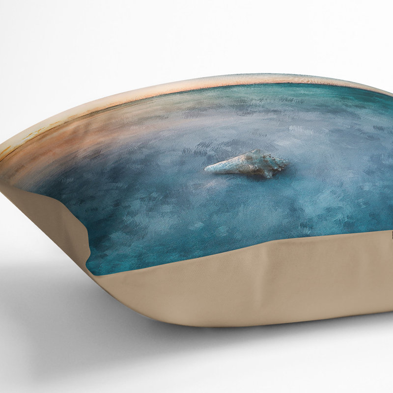 Shell upon the Beach Cushion with Filling, 55cm H x 55cm W x 20cm D, Stone