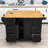 Rolling Kitchen Island Cart with Drop Leaf, Power Outlet, 6 Drawers and Storage Cabient-1927582410