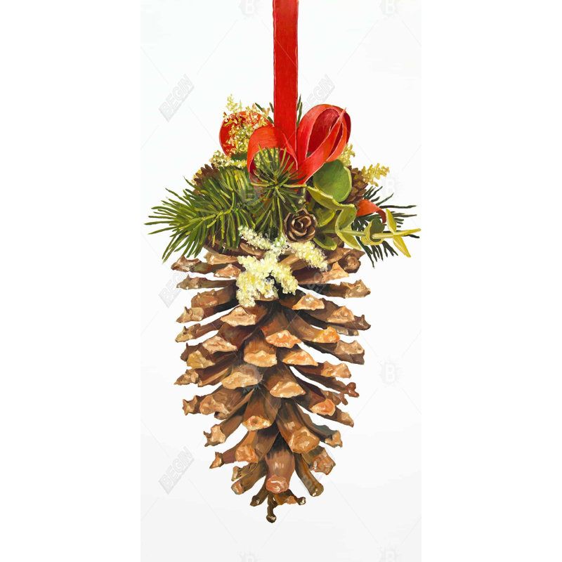Christmas pine cone - 15.75"x31.50" Desk mat