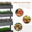 Wooden Outdoor Vertical Planter Box, 4 Tier For Flowers, Vegetables, Herbs, Self-Draining With Non-Woven Fabric, Gray Veggies, Non-Woven, Tone