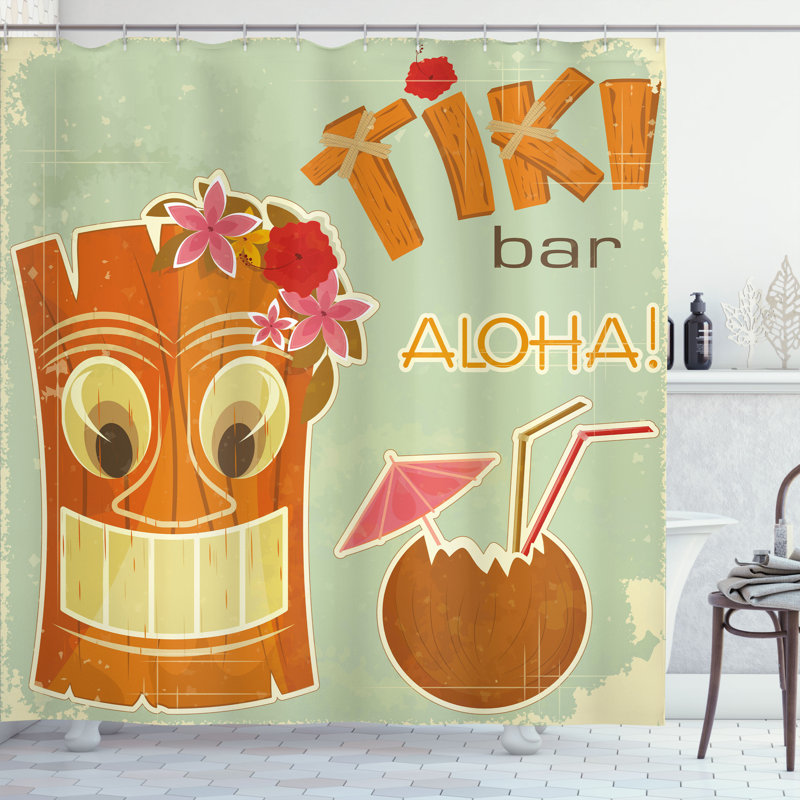 Shower Curtain with Hooks Included, 75"H x 69"W