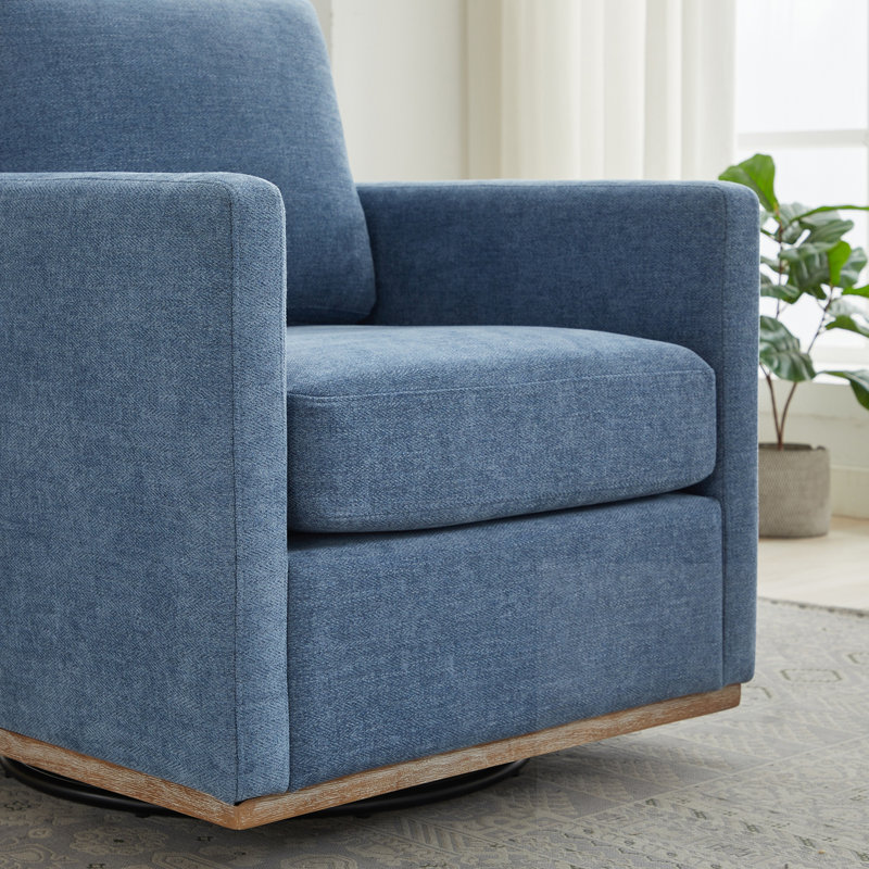 Chaise d'appoint carrée pivotante rembourrée, Blue