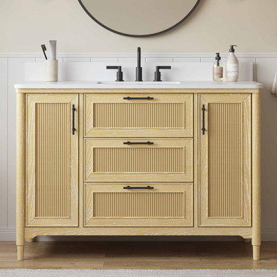 Advait 48'' Freestanding Single Bathroom Vanity with Quartz Top