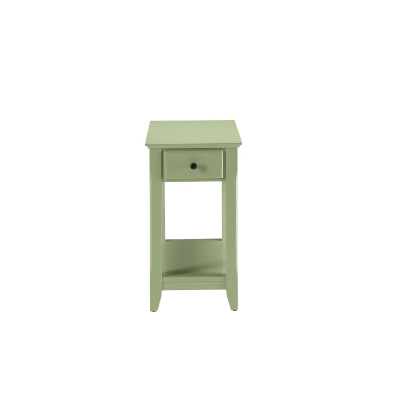  Table de bout contemporaine à tiroir simple vert pâle 23 "avec tablette Contemporary