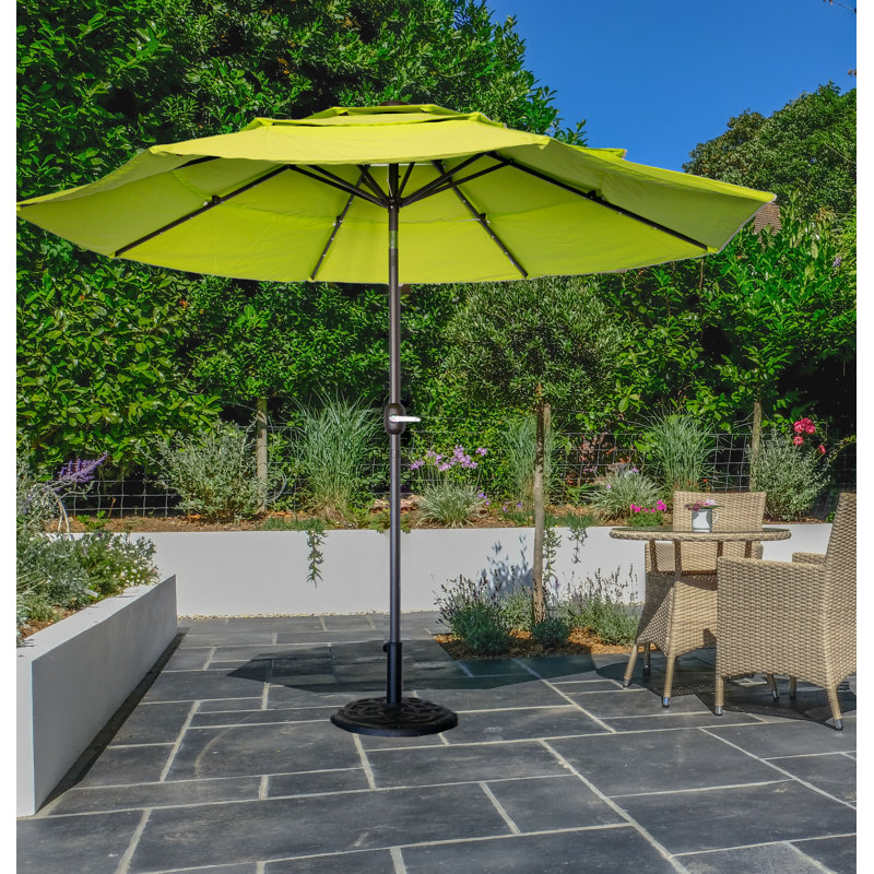 Parasol de marché éclairé 10 pi Deland, Vert, H 100,12 po x l 120 po x P 120 po