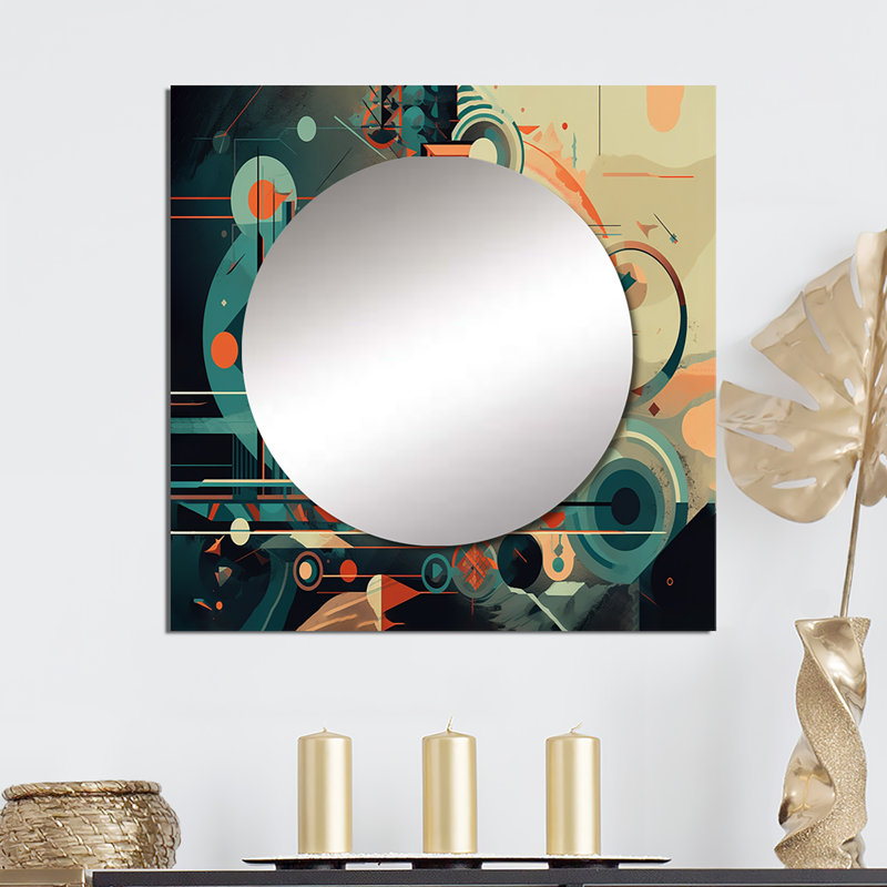 Drumgurland - Modern Midcentury Square Mirror Wall Decor For Bedroom, 23" x 23"