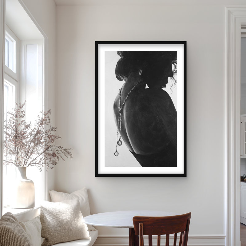 Femme chic avec bijoux - reproduction encadrée de chambre à coucher