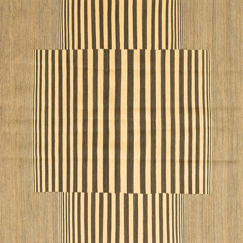 Washable Striped Indoor Rug, Square 5'