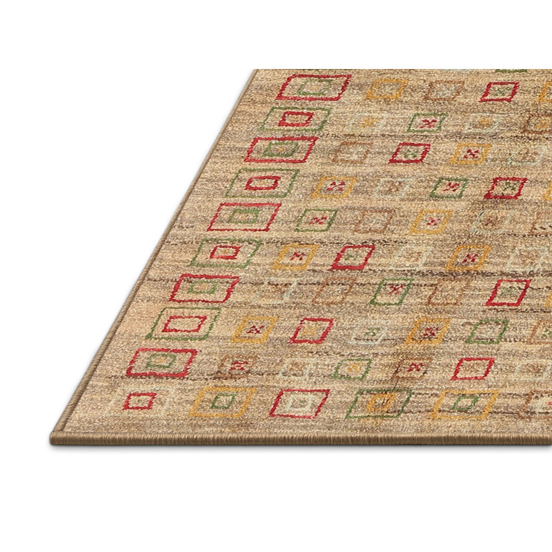 Tapis brun/rouge léger contemporain Bayville, Rectangle 5 pi x 7 pi