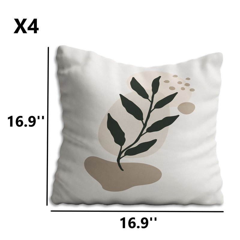 Ensemble de housse de coussin lavable et repassable 4 pièces