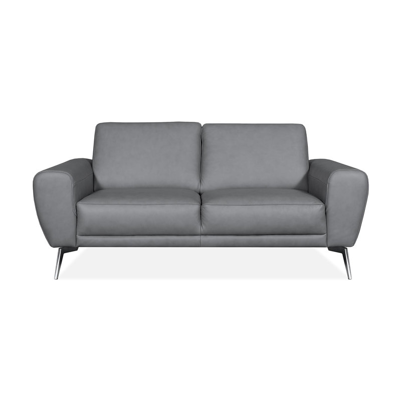 Kilmarnock Genuine Leather 2-seater Sofa, Grey