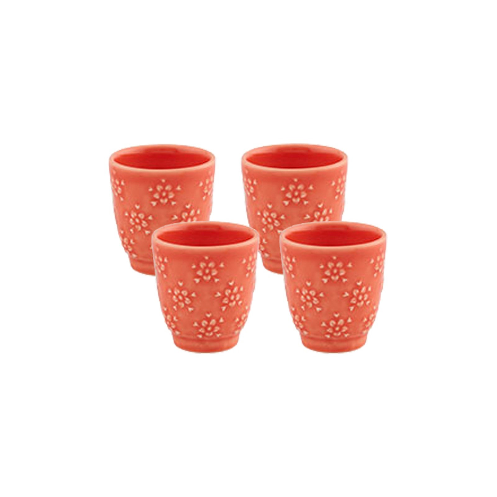 Flora Earthenware Espresso Cup, Red