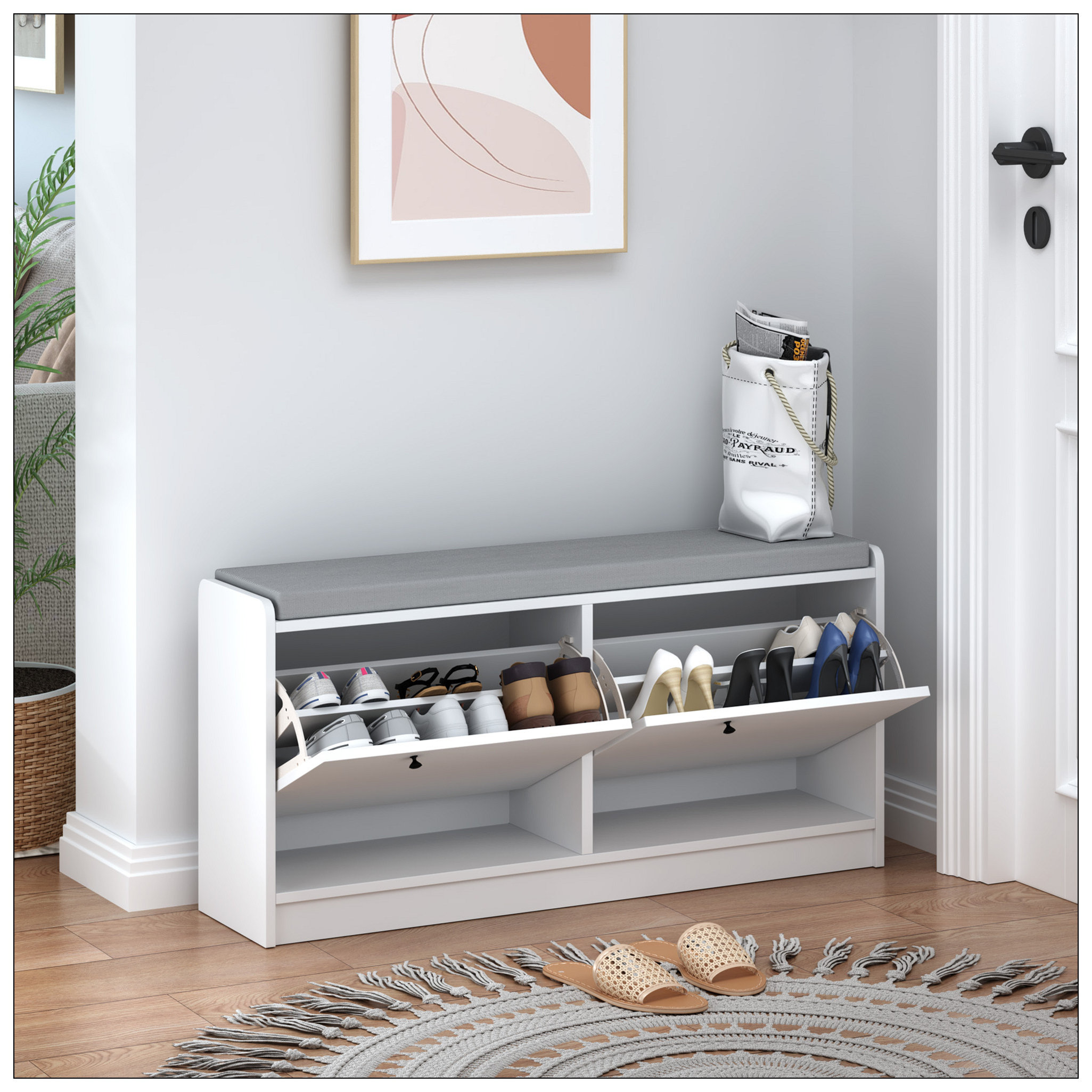 Latitude Run® Shoe Storage Bench Entryway Bench With Storage, Shoe ...