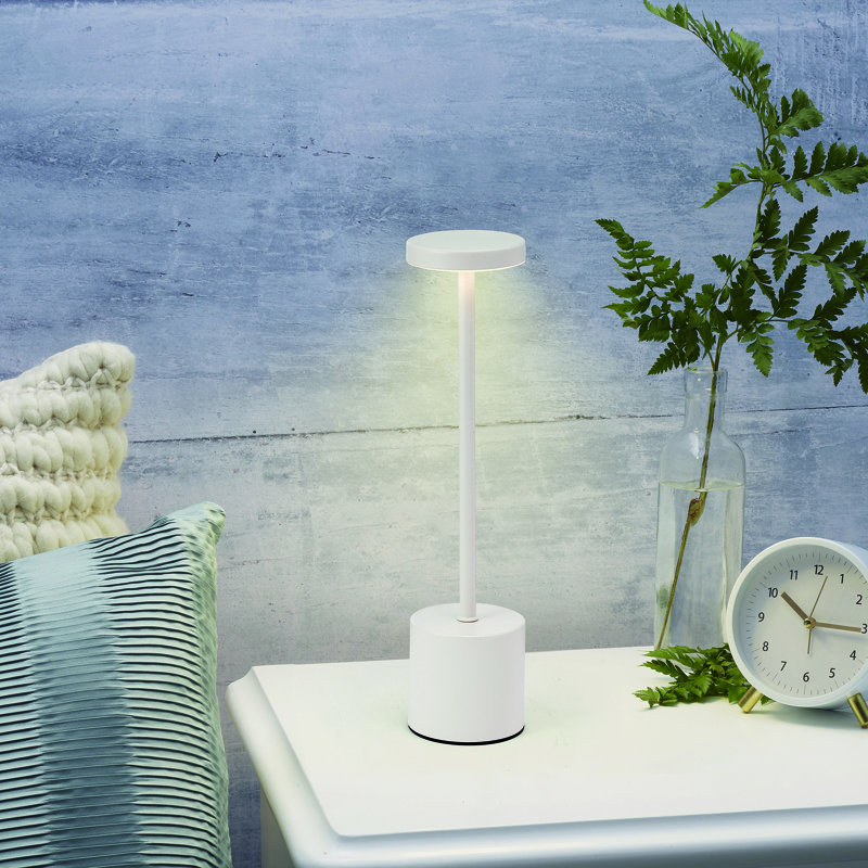 Lampe à DEL rechargeable Mikasa, blanc, 13,3 po, Blanc