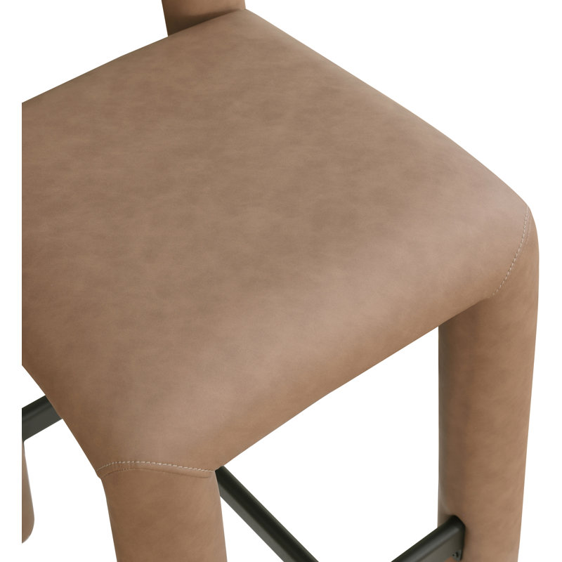 Tabouret Amari, Cuir végane, Brun