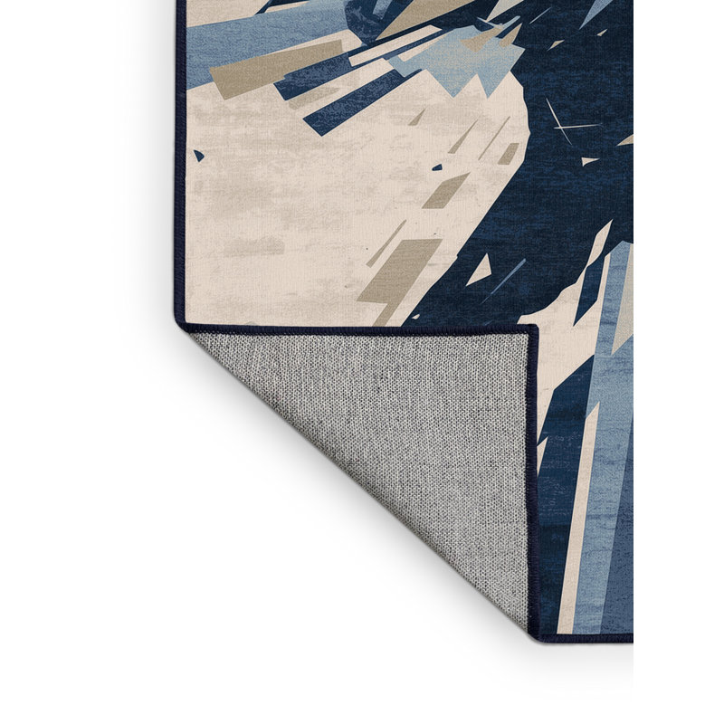 Tapis éclectique beige délavé à la machine Osnas Breakdancer, 7 x 10