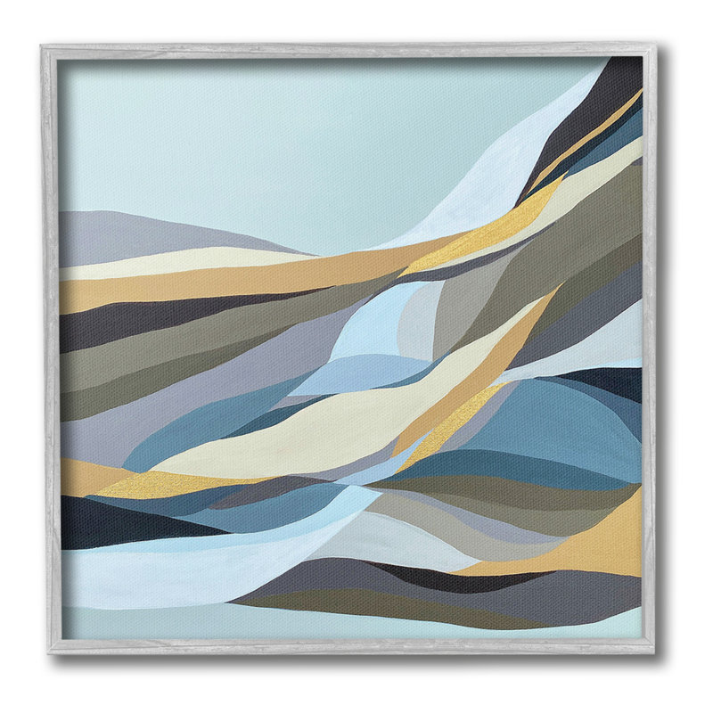 Geometric Mountains Landscape by Erika Gehringer, 17" H x 17" W