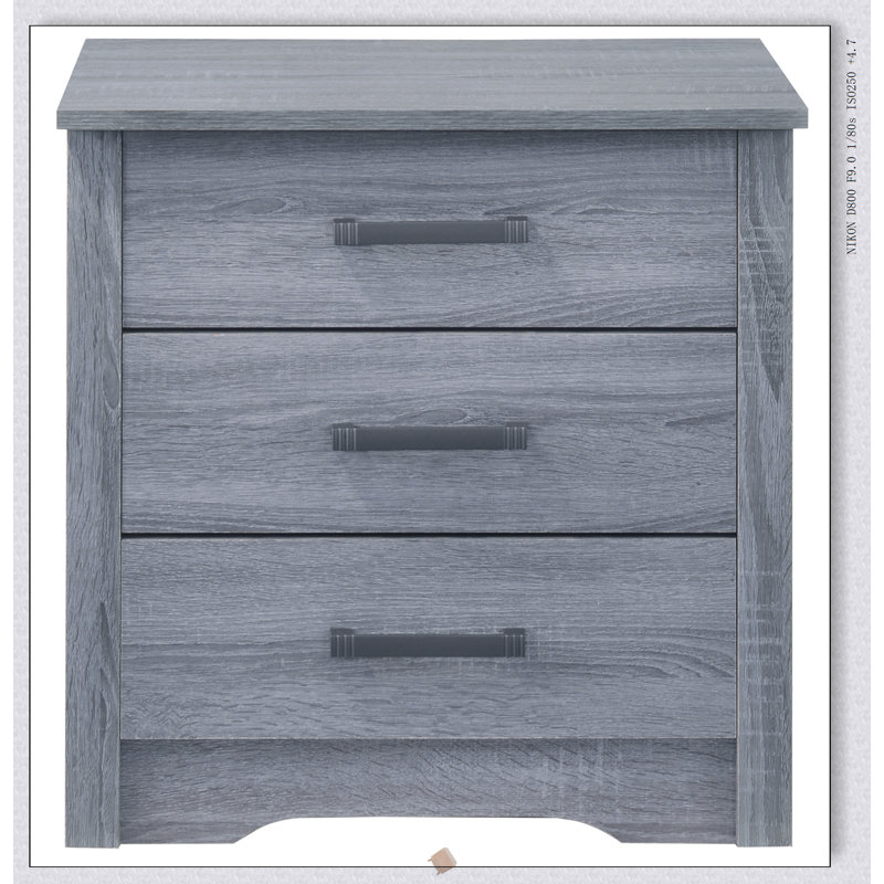 Table de chevet Glory Furniture Hudson G026-N RTA, durable et élégante avec tiroir coulissant pour un fonctionnement en douceur, gris