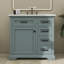 Meuble-lavabo moderne de 36 po avec lavabo en céramique et 2 tiroirs rabattables-444519818