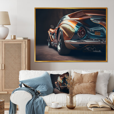 Gros plan d'une voiture rétro classique V - reproduction sur toile