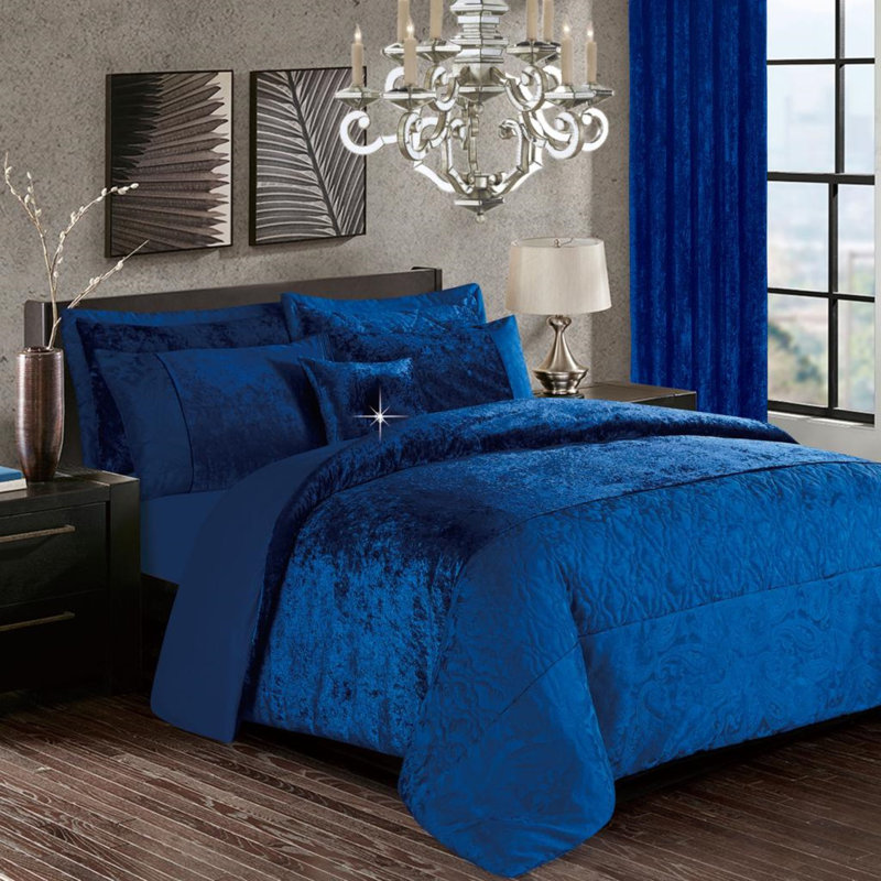 Deane Blue Hypoallergenic Microfibre 180 TC Duvet Cover Set, Double - 2 Standard Pillowcases, Blue