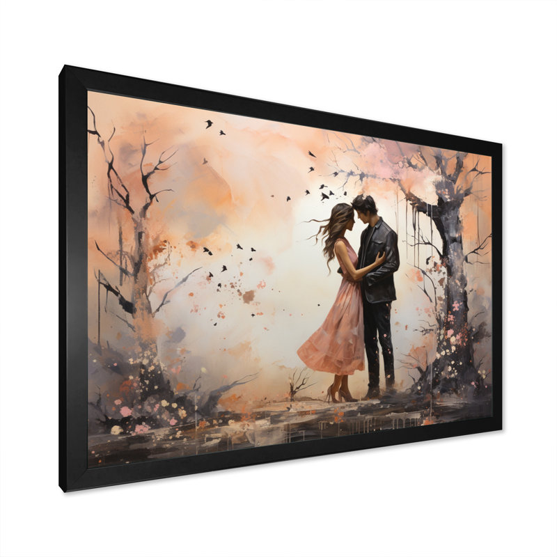 Paysage romantique aime les murmures I, H 12 po x l 20 po x P 1 po, Cadre simple noir