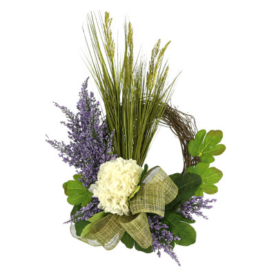 Alma Wreath with Hydrangea, Heather and Grass