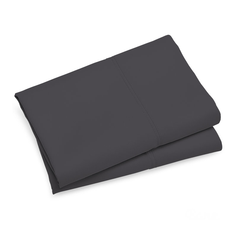 Dark Gray Cotton Standard Pillowcase Set