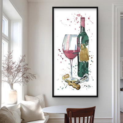 Bouteille de vin rouge - imprimé de salon gastronomique