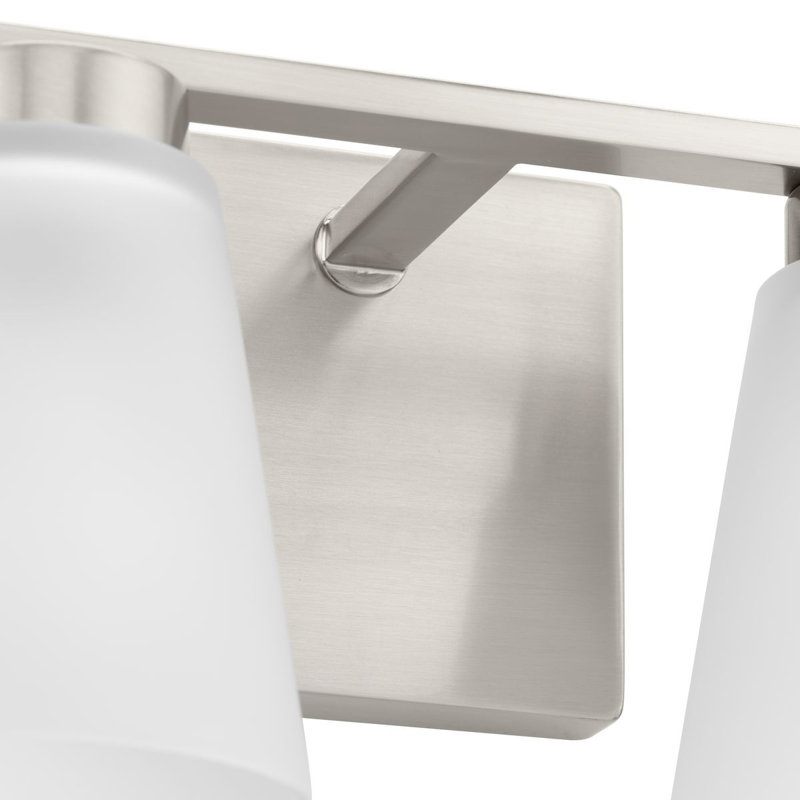 Tanner Brushed Nickel 4-Light Vanity with Etched Glass Shades