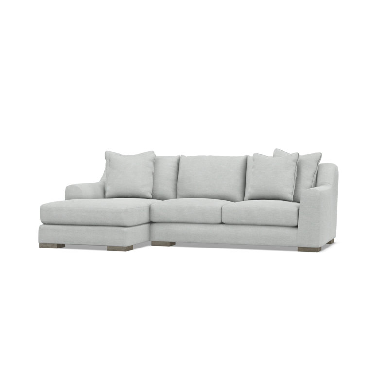 Chaise Sectional, 35" H x  105" W x 63.5" D, Left Hand Facing, Light Gray Polyester Blend