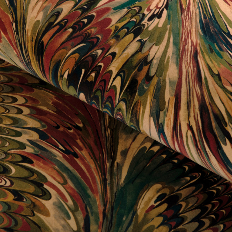 Taplow Velvet, Berry/Moss
