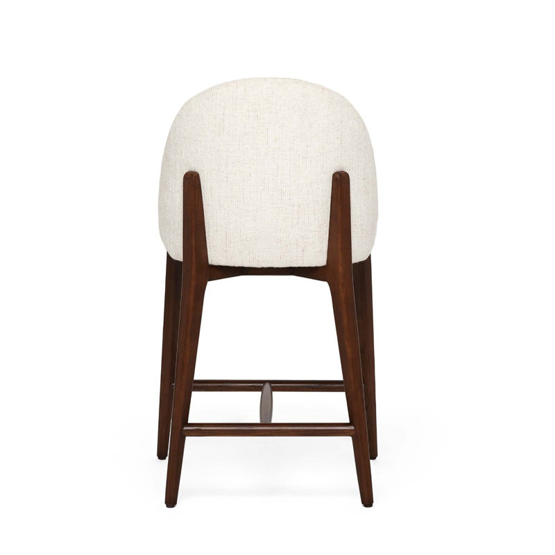 Oakley Upholstered Stool with Solid Wood Frame, Desert Dune, Toffee