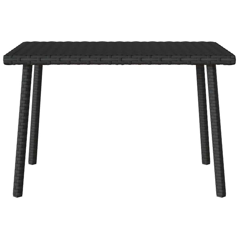 Garden Coffee Table Rectangular 40x37 Cm Poly Rattan, 37cm H x 60cm L x 40cm W, Black
