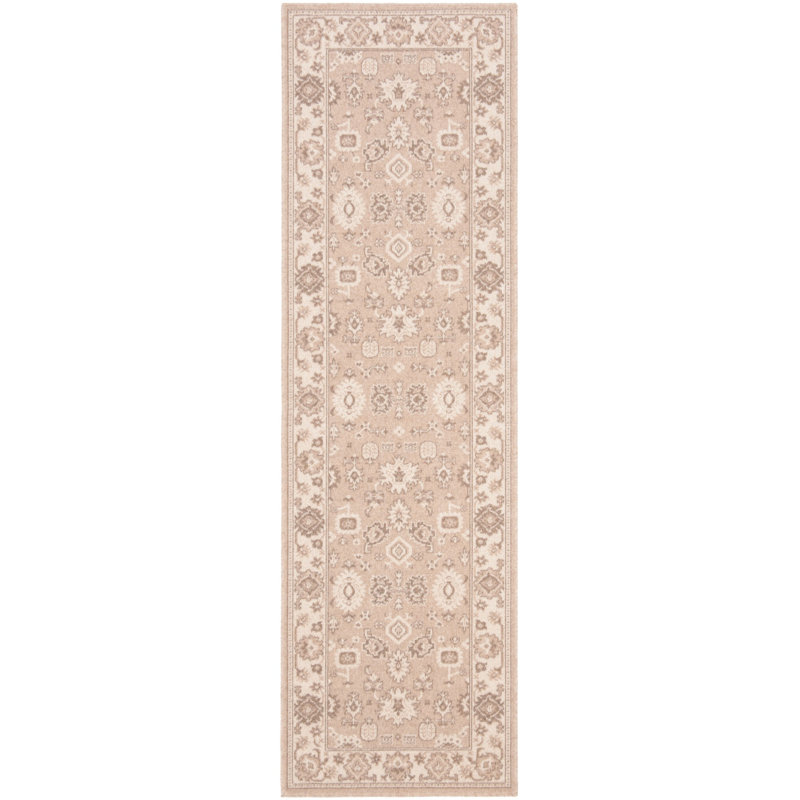 Tapis oriental beige Varya, Tapis de couloir 2 pi 3 po x 8 pi