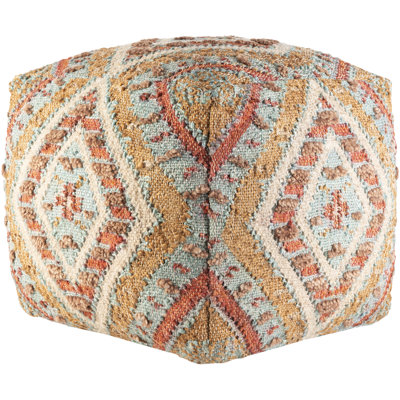 Chandria 18" Wide Square Geometric Pouf Ottoman