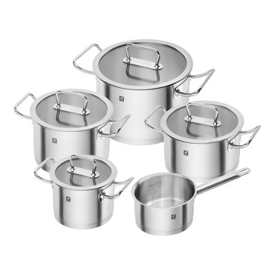 Pro 9 Piece Cookware Set 5 Piece, 18/10 Stainless Steel