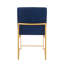 Ensemble de 2 chaises d'appoint en velours bleu riche avec pieds en métal doré pour un style contemporain dans la salle à manger