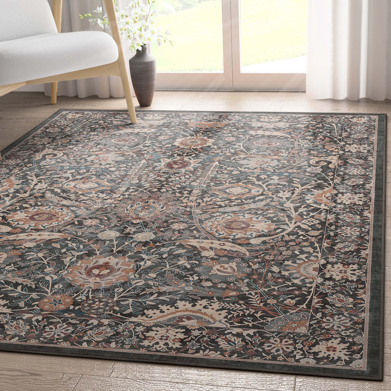 Tapis gris anthracite à tissage plat Ervin Liana, Rectangle 3 pi 11 po x 5 pi 3 po
