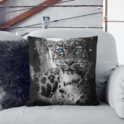 Bright Eyed Leopard Cushion with Filling