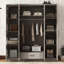 4-Door Wardrobe With 1 Drawer, Grey