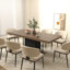 Table de salle à manger rectangulaire extensible pour 6 à 10 personnes en bois vieilli 160 à 200 cm-773328372