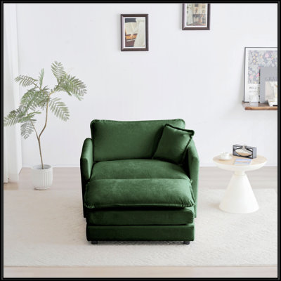 Modern Accent Chair With Ottoman