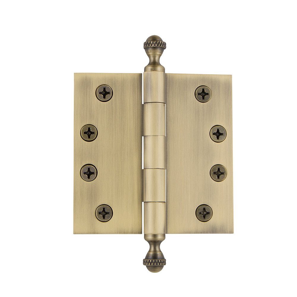 4" Acorn Tip Heavy Duty Hinge with Square Corners Grandeur 