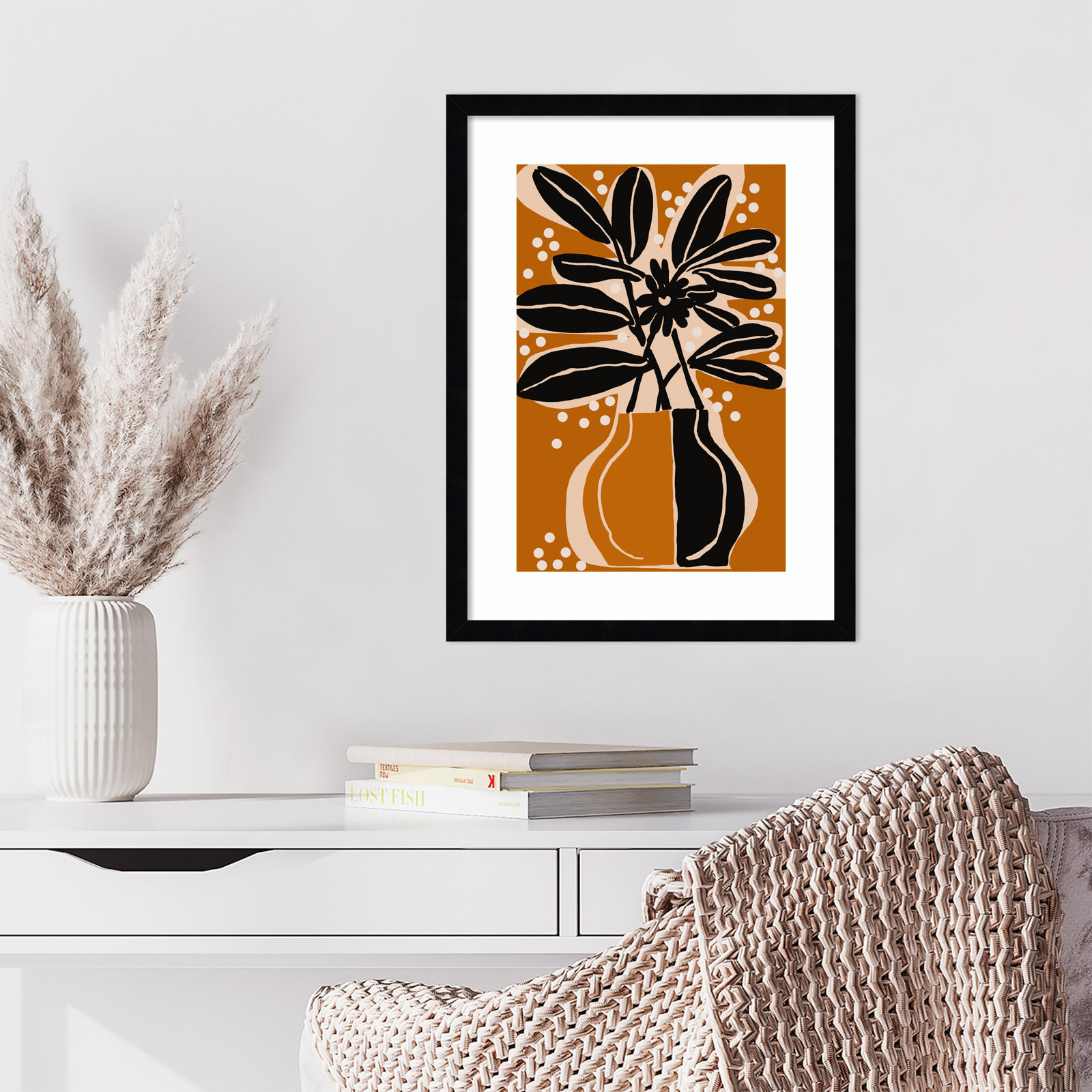 Galya "Ochre Still Life No. 6" Print, Black, 21" H x 16" W