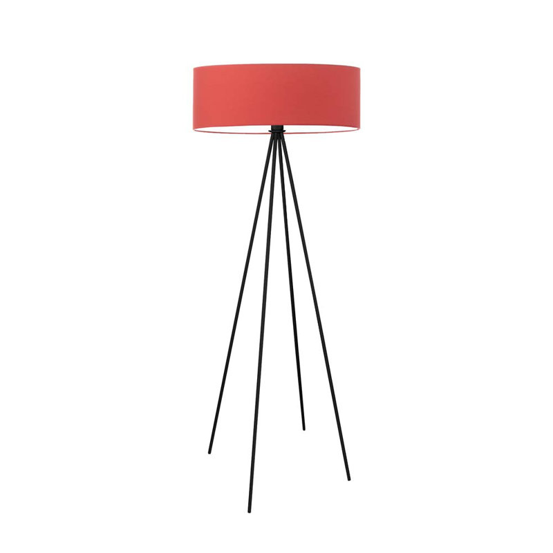Arnesha 157cm Traditional Floor Lamp, Red, Black