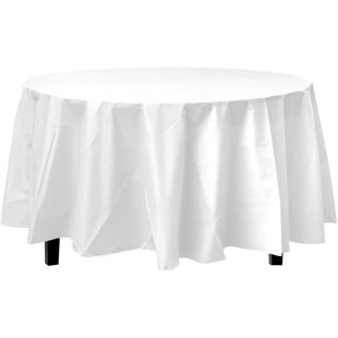 Nicole Fantini Plastic Disposable Round Tablecloth 84"